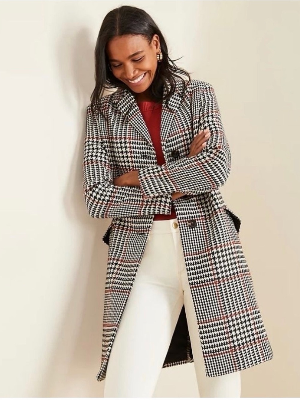 Ann Taylor plaid houndstooth jacket